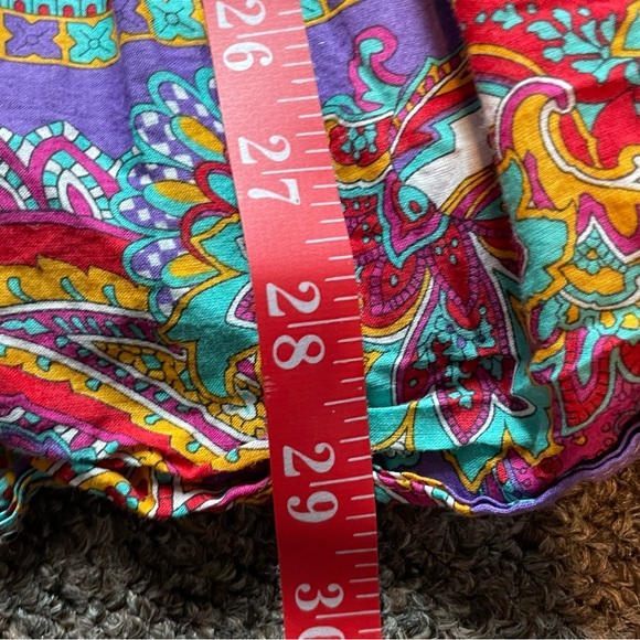 Lauren Ralph Lauren Plus Size Linen Tiered Midi Skirt Floral Paisley Boho Large - Picture 5 of 6